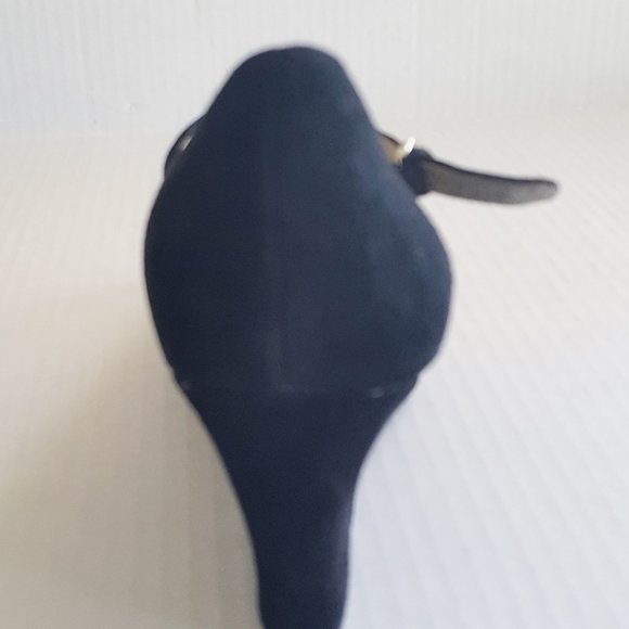 BANDOLINO PUMPS Sz 11 Suede 3.5" Wedge Black - Picture 5 of 5
